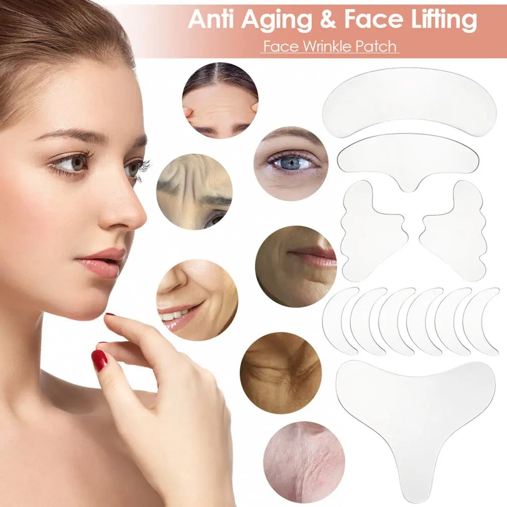 Glatte, faltenfreie Haut über Nacht – Wiederverwendbare Silikonpads für Gesicht, Stirn, Hals & Augen!