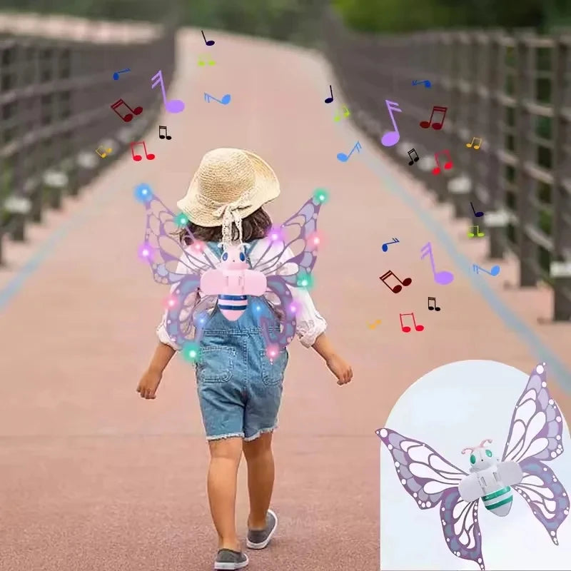 Elektrische Schmetterlingsflügel, beweglicher Elfenflügel mit Licht, Feenflügeln für Kinder, Geburtstag, Weihnachten, Cosplay, Dress Up, Engel, Mädchenspielzeug