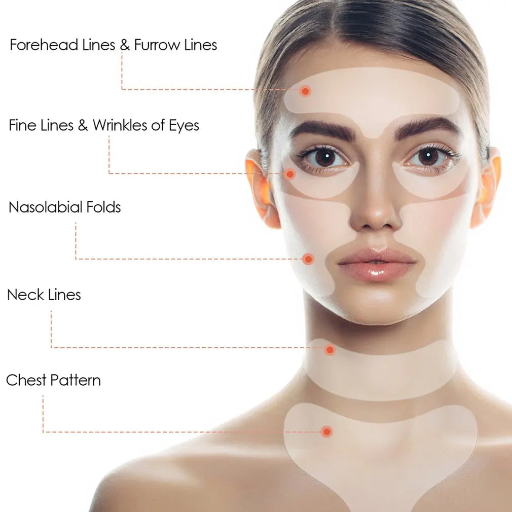 Glatte, faltenfreie Haut über Nacht – Wiederverwendbare Silikonpads für Gesicht, Stirn, Hals & Augen!
