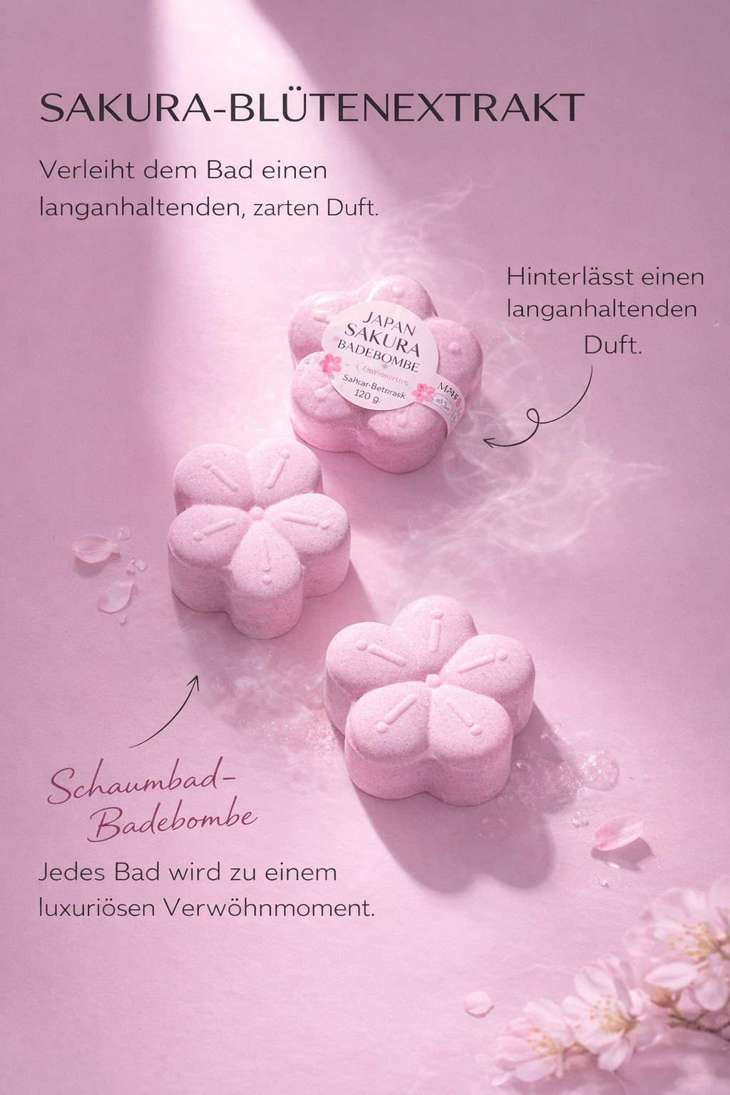 Sakura Bubble Bath Bomb Set – Entspannendes Badeerlebnis mit Kirschblüten