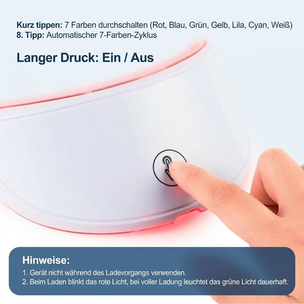 LED Lichttherapie Maske – Minimalistische Beauty-Routine für Gesicht & Hals