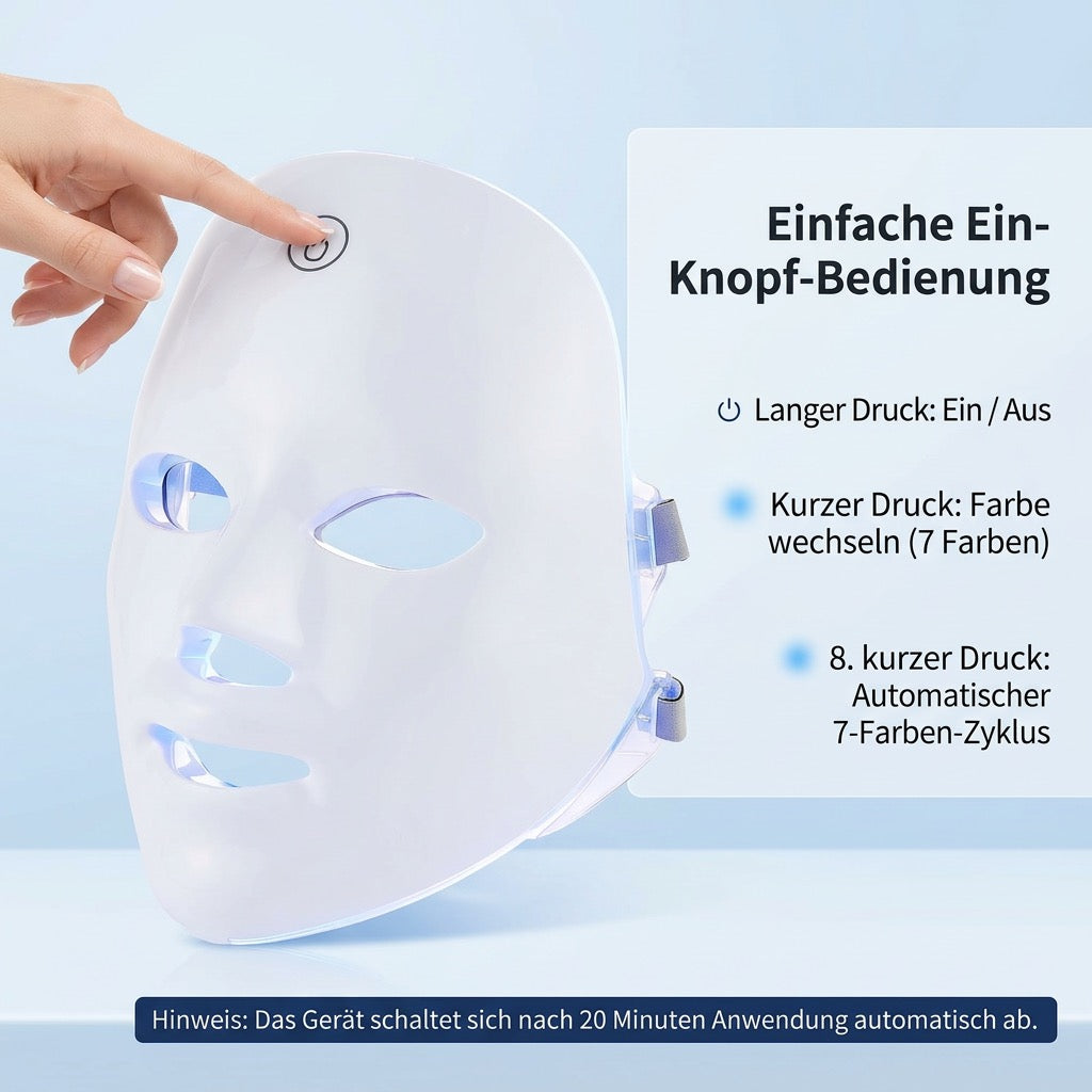 LED Lichttherapie Maske – Minimalistische Beauty-Routine für Gesicht & Hals