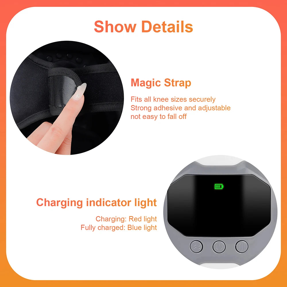✨ Wireless Smart Knie Massager – Vibration, Luftdruck & Wärme für Knie, Schulter & Ellenbogen
