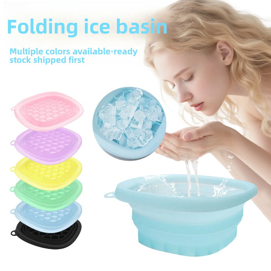 Faltbare Silikon-Eisschale für das Gesicht – Kältetherapie gegen Schwellungen, erfrischendes Beauty-Tool für Zuhause & Reisen