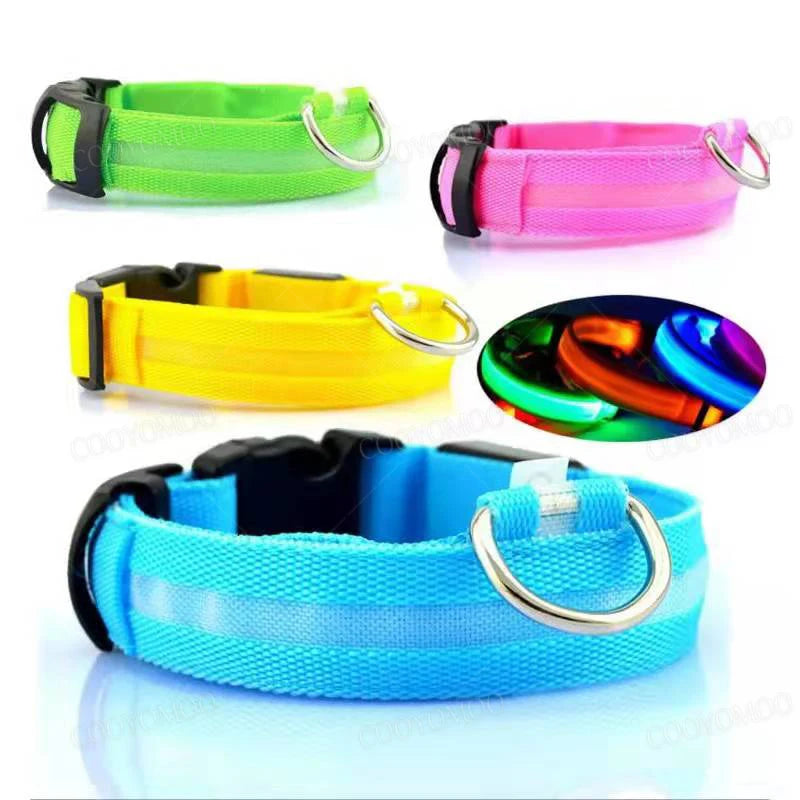 LED-Halsband für Hunde & Katzen – Maximale Sichtbarkeit bei Nacht! USB-aufladbar (bis 10h), 3 Leuchtmodi, verstellbar und wetterfest. Aus robustem Nylon, ideal für Spaziergänge und zur Sicherheit deines Haustiers. Jetzt bestellen!