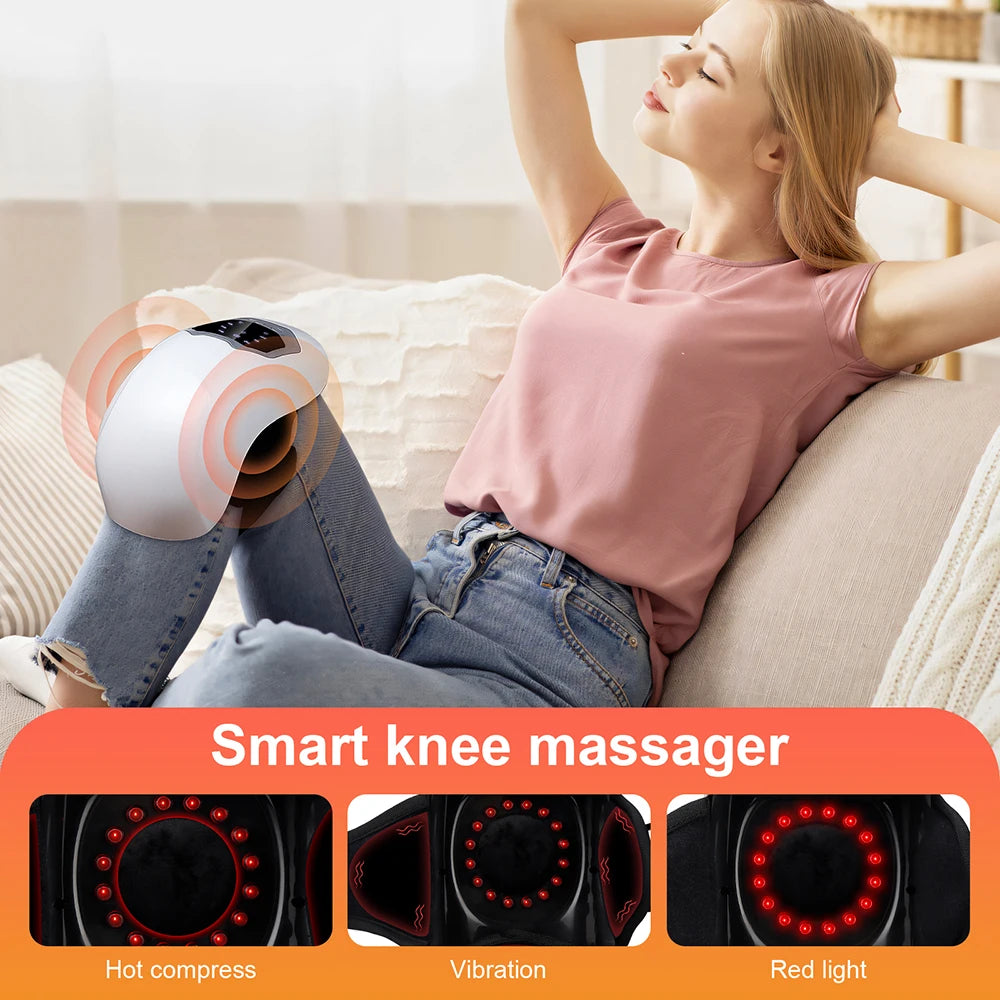 ✨ Wireless Smart Knie Massager – Vibration, Luftdruck & Wärme für Knie, Schulter & Ellenbogen