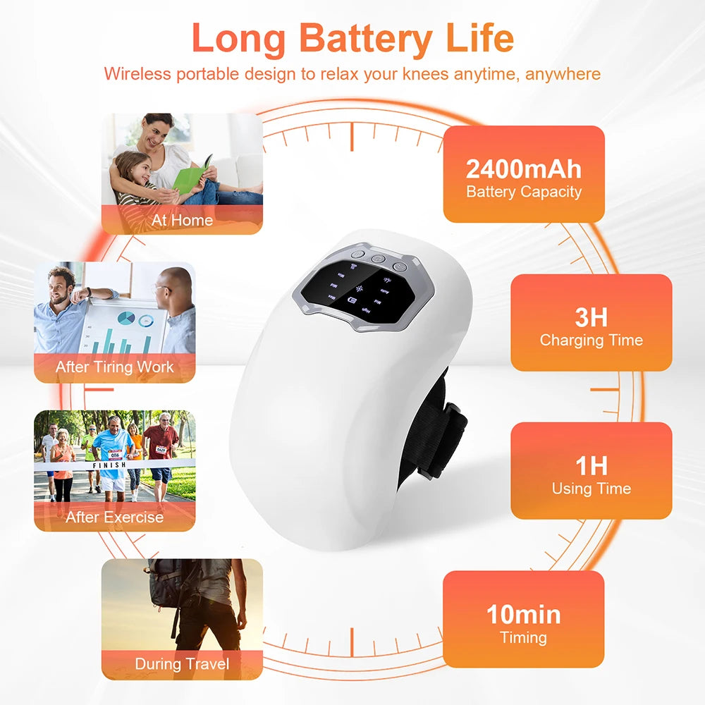 ✨ Wireless Smart Knie Massager – Vibration, Luftdruck & Wärme für Knie, Schulter & Ellenbogen