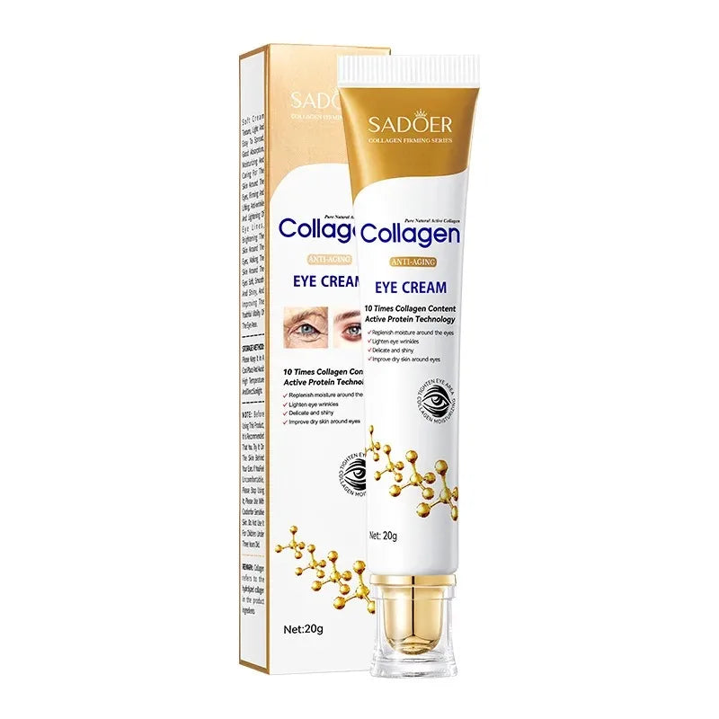 Collagen Augencreme mit Retinol – gegen Augenringe, Tränensäcke & erste Fältchen