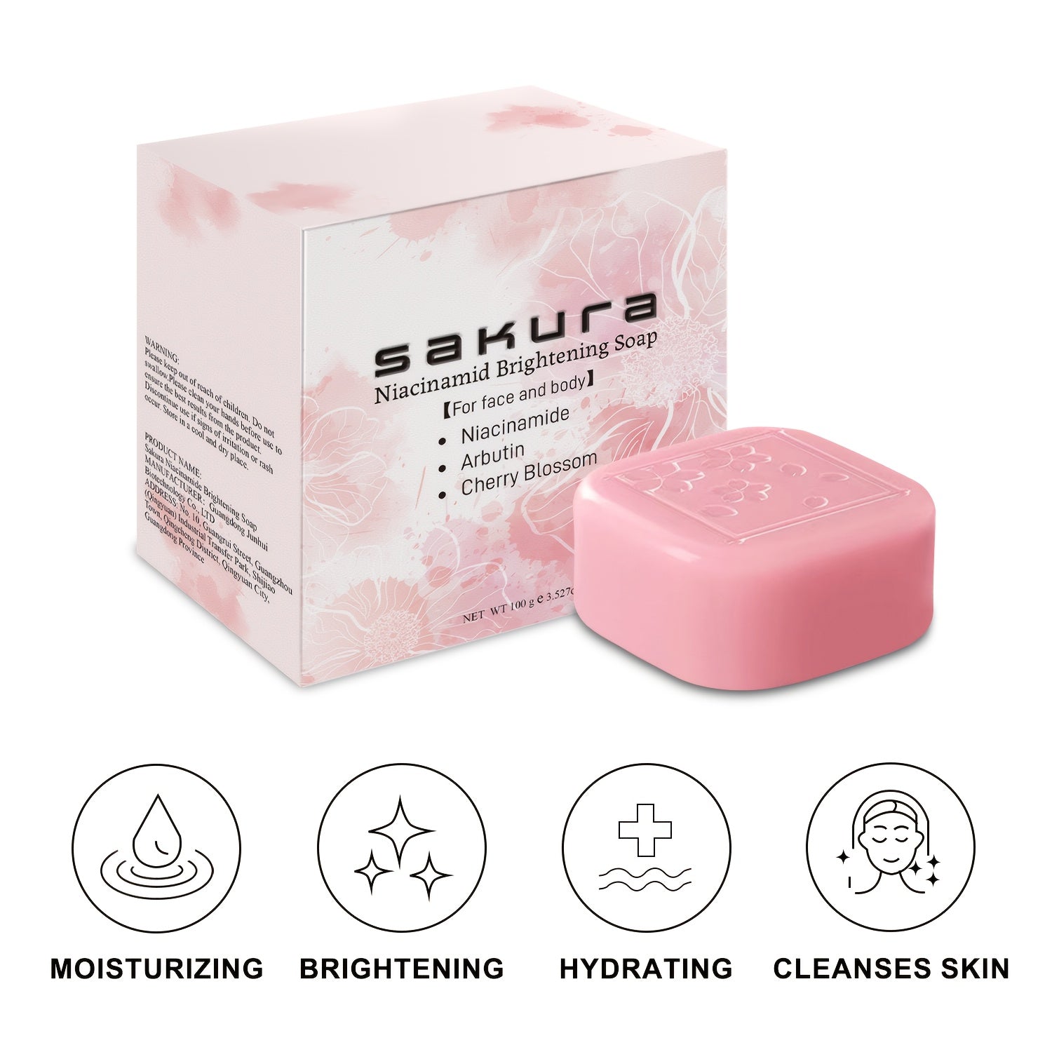 Sakura Niacinamid Reinigungsseife – Sanfte Tiefenreinigung für Gesicht & Körper