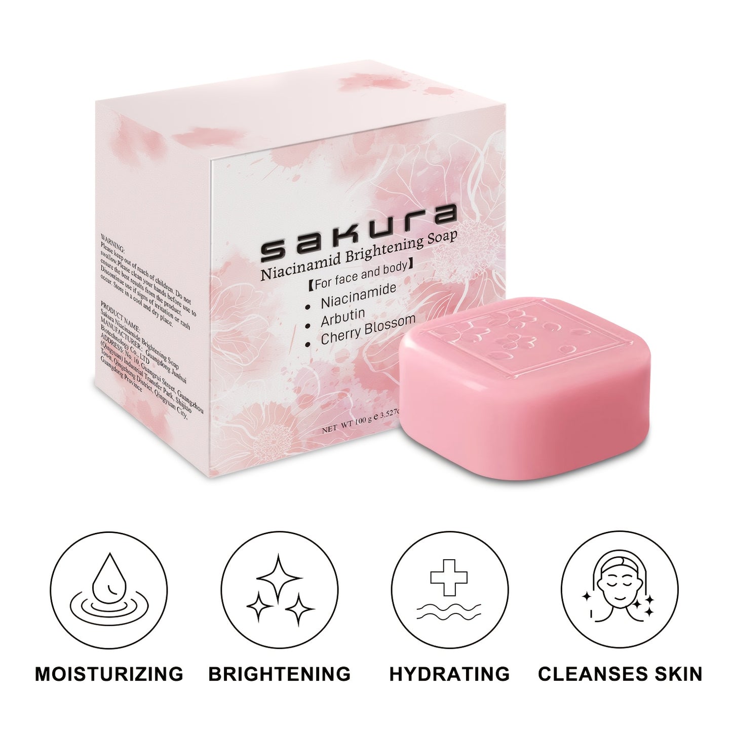 Sakura Niacinamid Reinigungsseife – Sanfte Tiefenreinigung für Gesicht & Körper