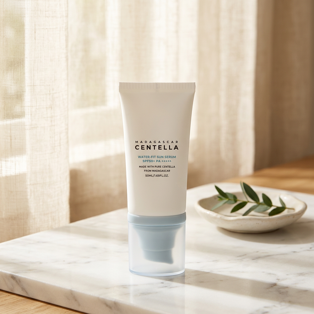 susmund Centella Sun Cream am sonnigen Fenster – leichter täglicher UV-Schutz, Lifestyle