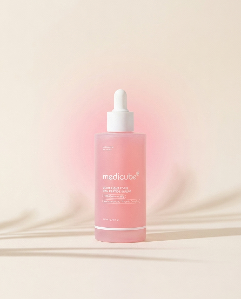medicube Ultra Light PDRN Pink Peptide Serum – premium studio composition variant